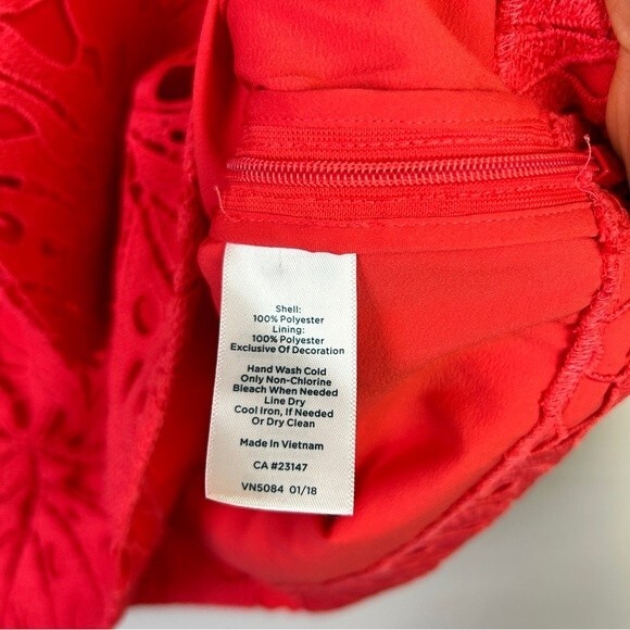 RSVP by Talbots coral lace overlay blouse top PS - Picture 7 of 7